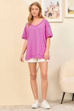 Load image into Gallery viewer, Karyn Raw Edge Detail Cotton V Neck Top
