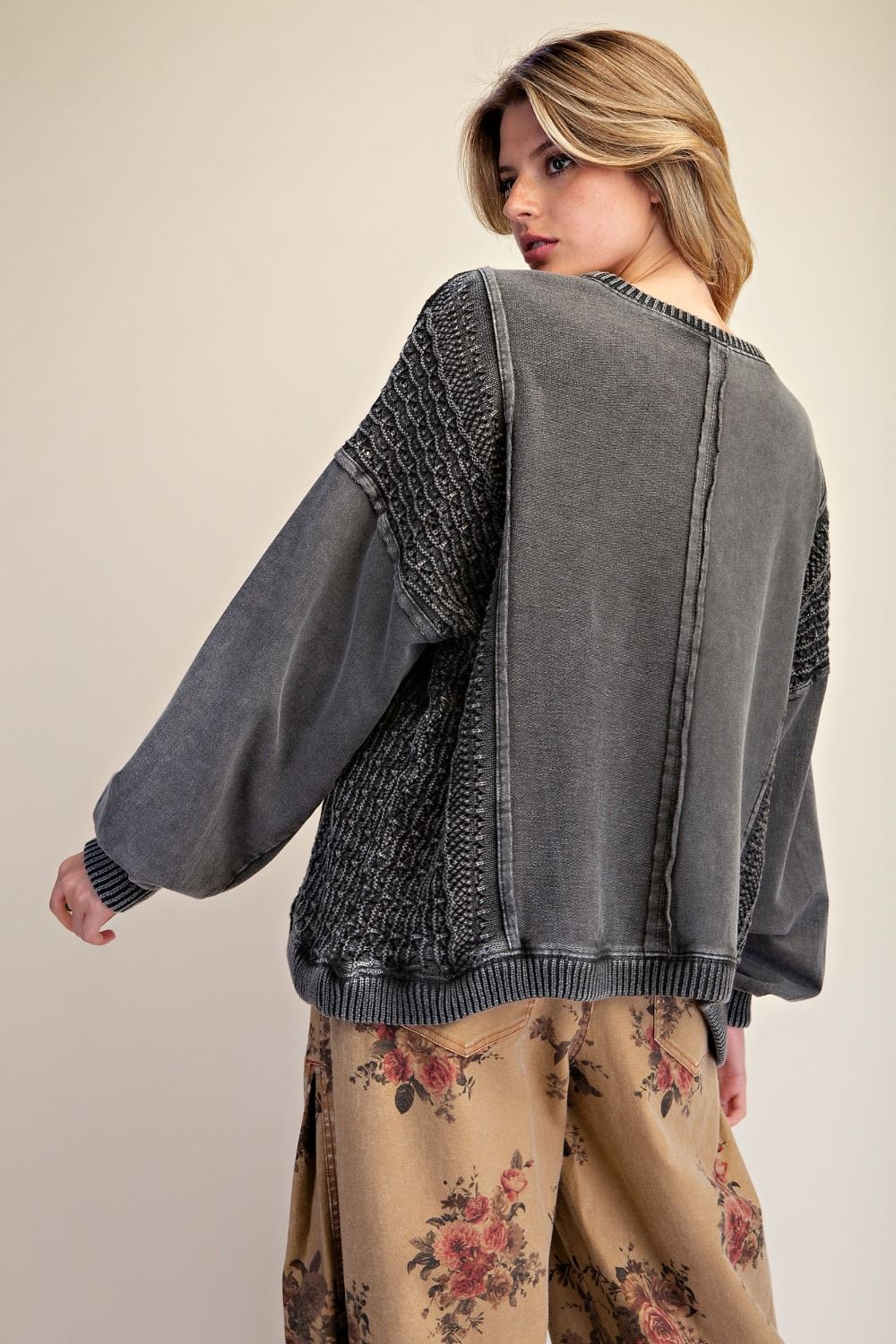 Cozy in Crochet Mineral Washed Pullover