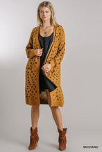 Load image into Gallery viewer, Dalmatian Hand Stamped Long Cardigan in Mustard
