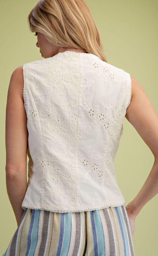 Shanna Embroidered Tie Vest
