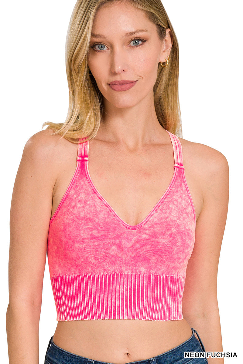 Washed Crisscross Strap Seamless Tank