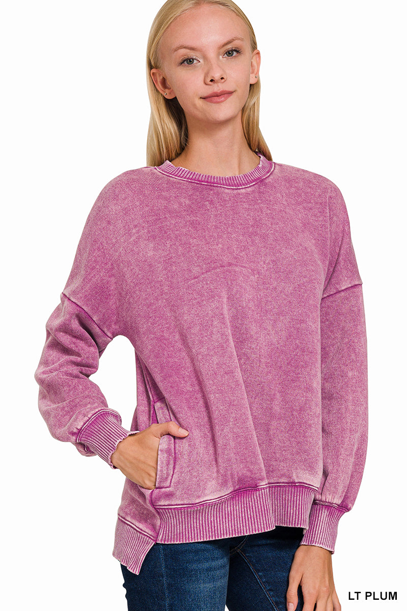 Liza Hi-Low Plum Pullover