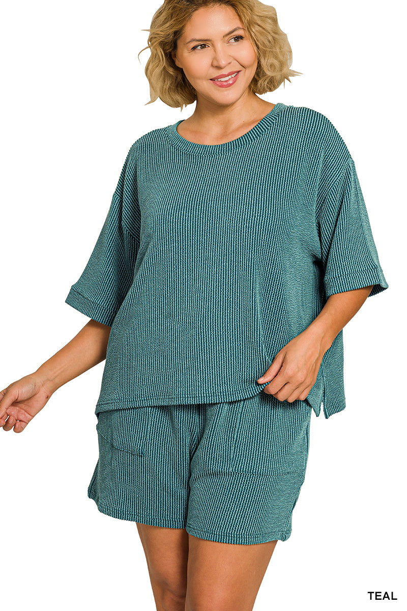 Curvy Ribbed Comfort Short Set