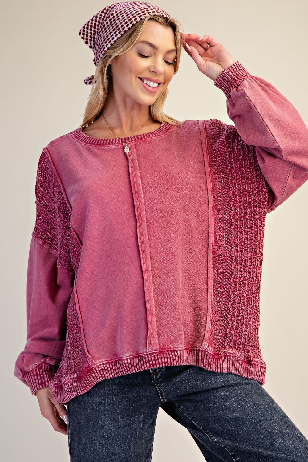 Cozy in Crochet Mineral Washed Pullover