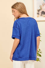 Load image into Gallery viewer, Karyn Raw Edge Detail Cotton V Neck Top
