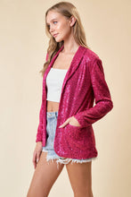 Load image into Gallery viewer, OPEN FRONT SEQUIN BLAZER W/ FRONT POCKET
