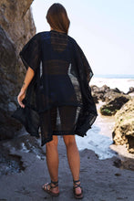 Load image into Gallery viewer, PLUS SQUARE-LACE FRINGE TRIM OPEN FRONT KIMONO
