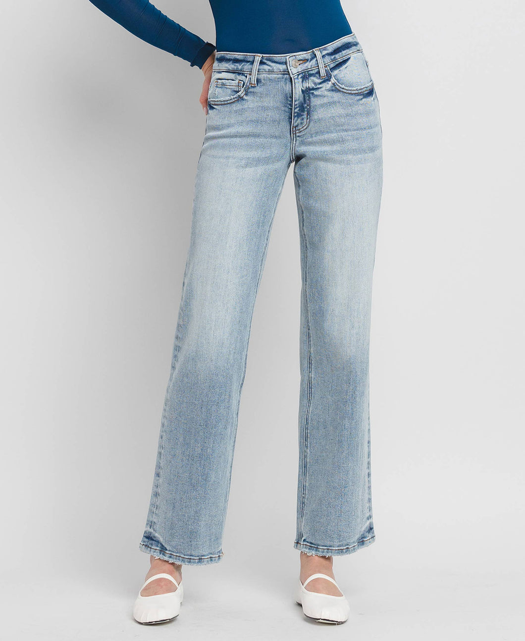 Joanie Tummy Control MR Slim Wide Denim Jeans