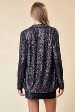 Load image into Gallery viewer, OPEN FRONT SEQUIN BLAZER W/ FRONT POCKET
