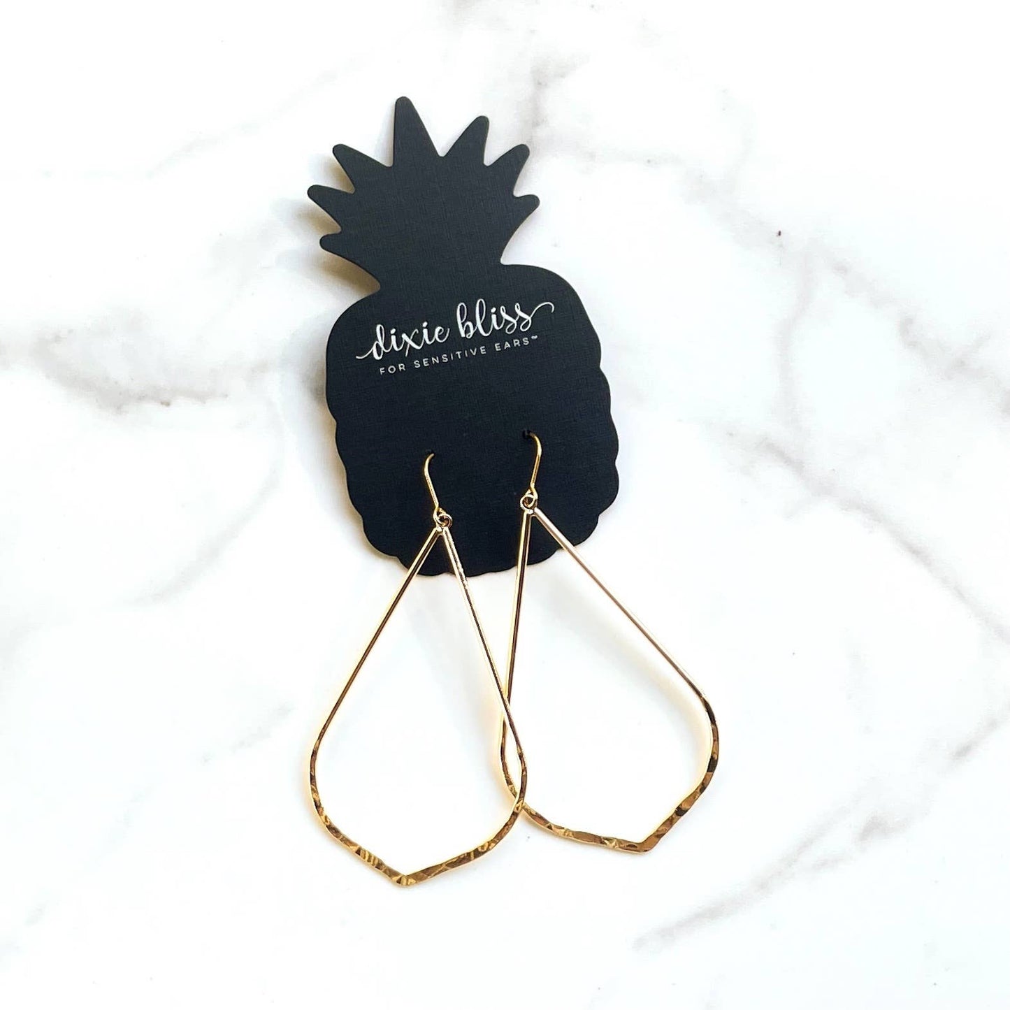 Follow Me- Gold Teardrop Dangle Earrings
