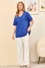 Load image into Gallery viewer, Karyn Raw Edge Detail Cotton V Neck Top
