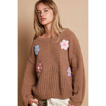 Load image into Gallery viewer, Celeste Balloon Sleeve Floral Patches Sweater
