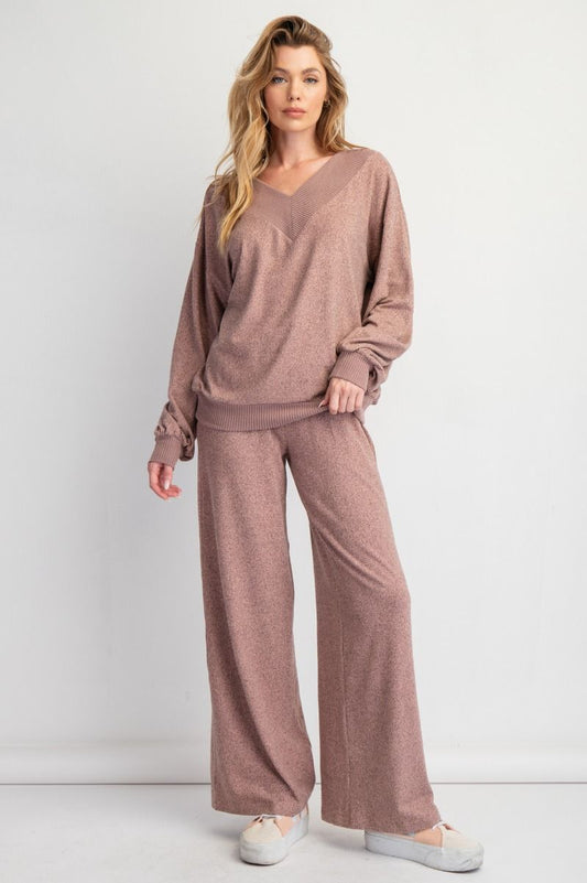 Mandy V-Neck Plush Pullover