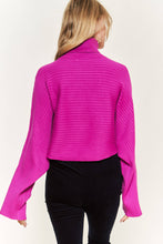 Load image into Gallery viewer, Mock neck wide sleeves top - Fuchsia
