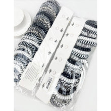 Load image into Gallery viewer, Black and White Multi Design Spiral Hair Ties
