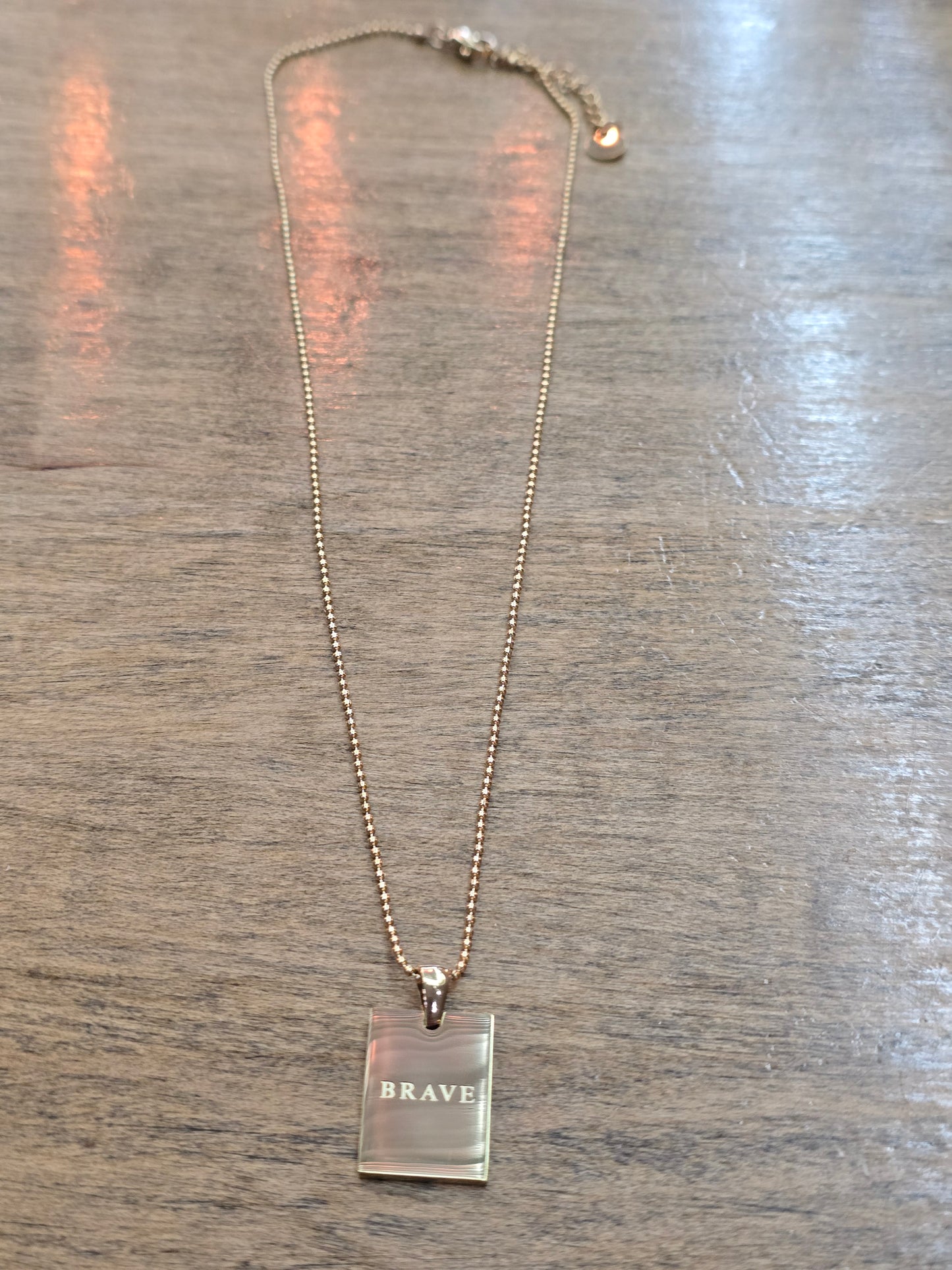 Affirmation Plate Gold Necklaces