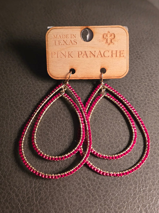PP Golden Cranberry Double Drop Hoop Earrings