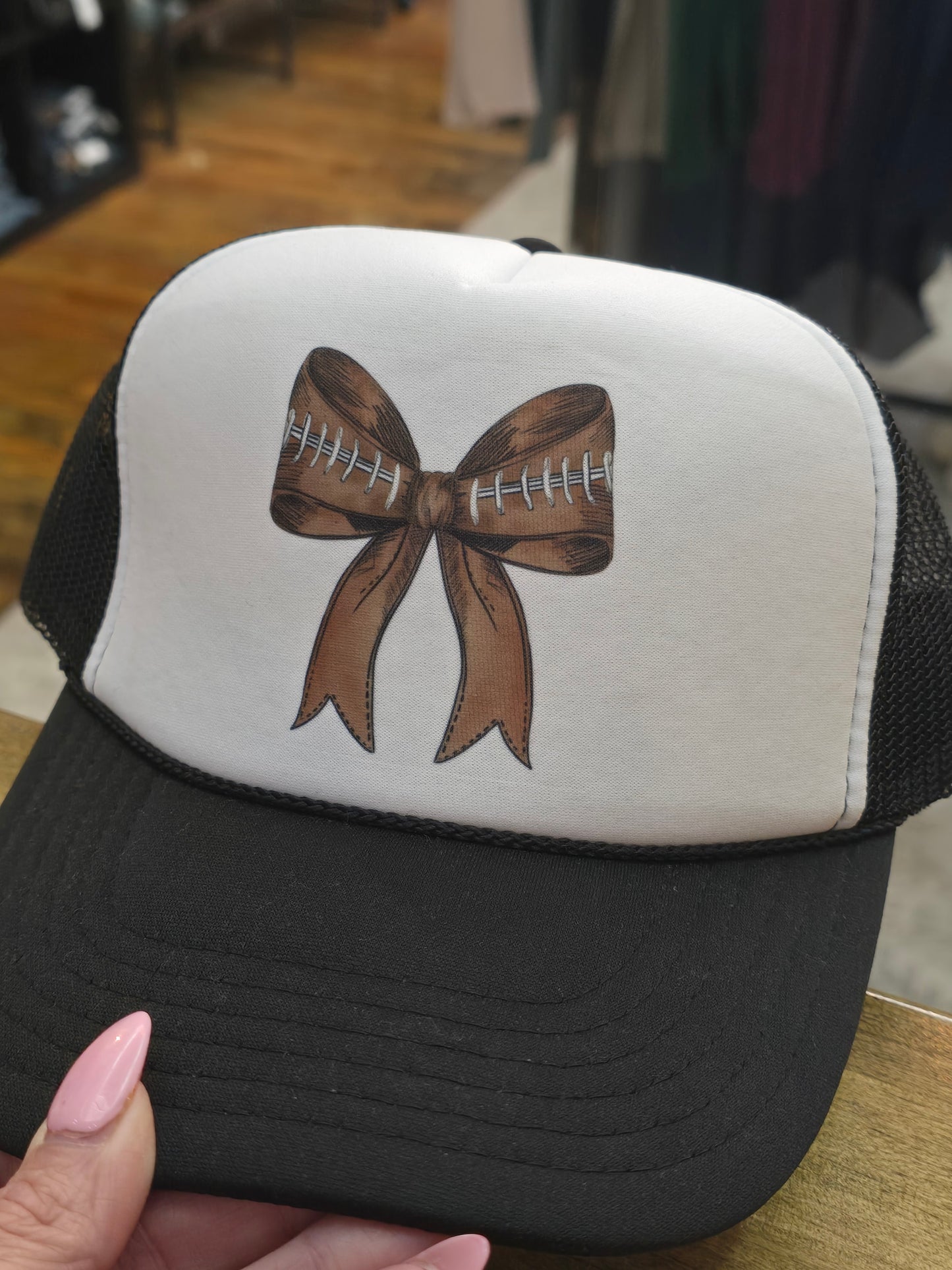 Football Bow Trucker Hat