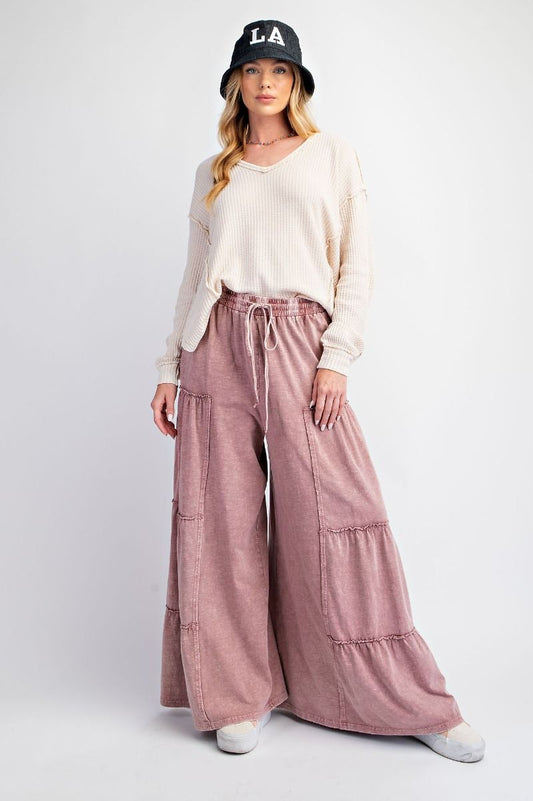 Mauve Mood Tiered Pants