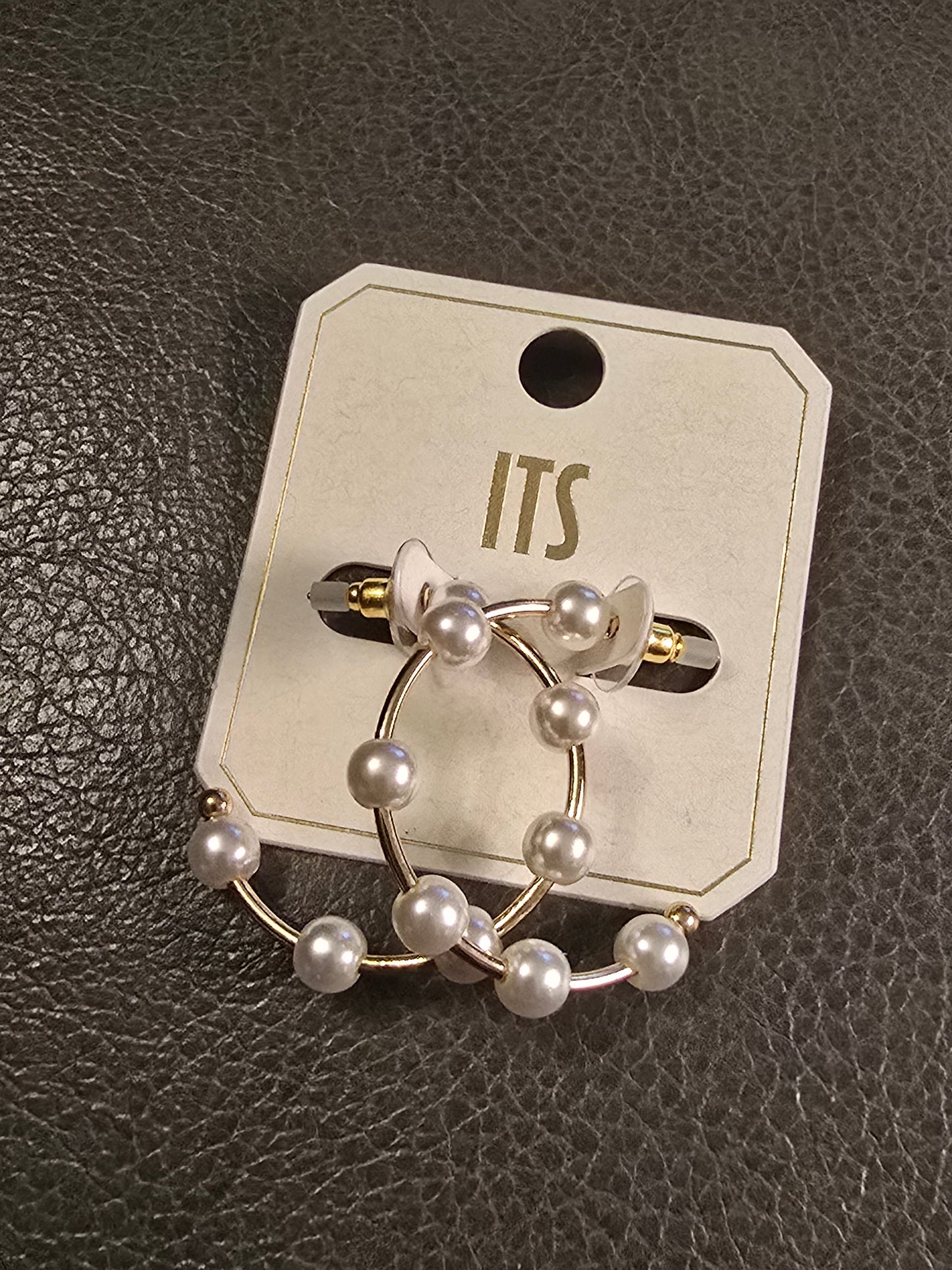 Golden Pearl Hoop Earrings