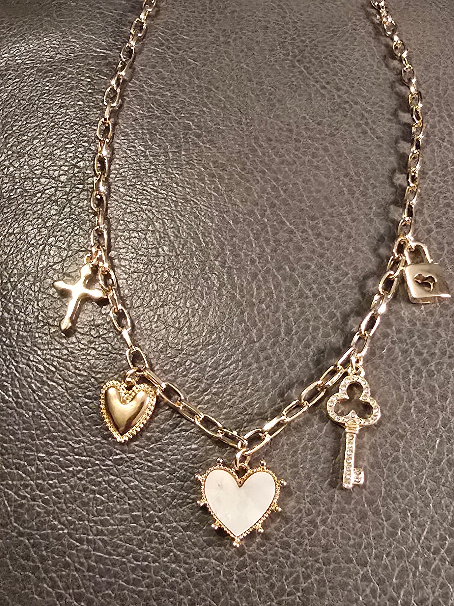 Golden Links Charm Necklace