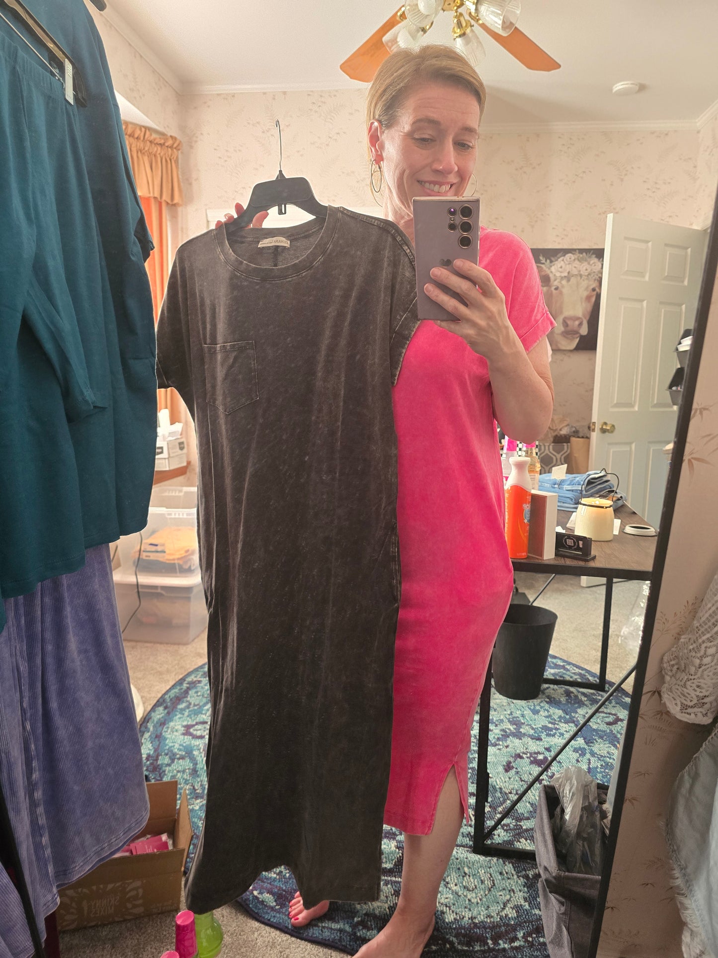 Acid Washed Maxi Dress