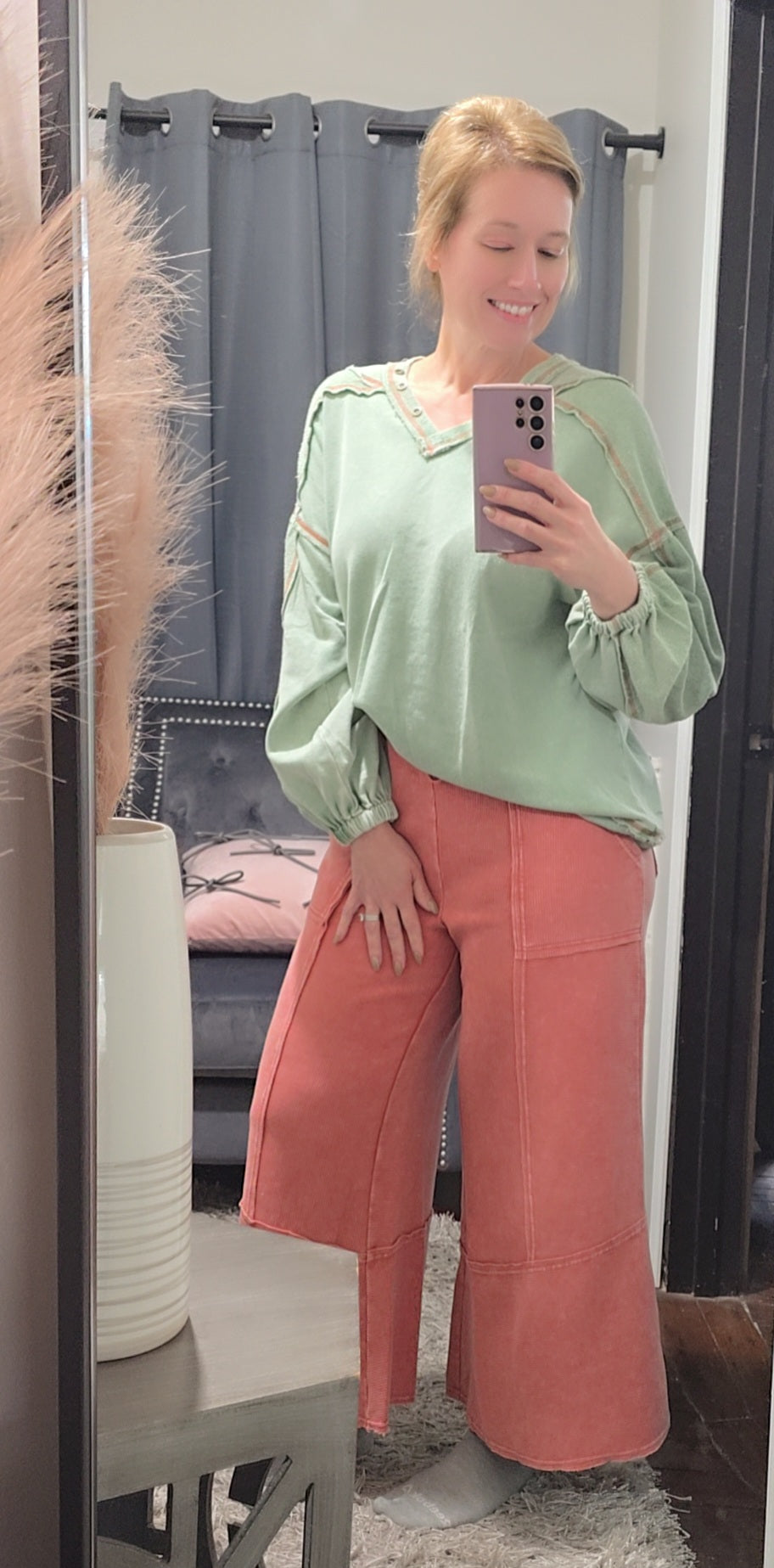 Juniper Breeze LS Washed Knit Top