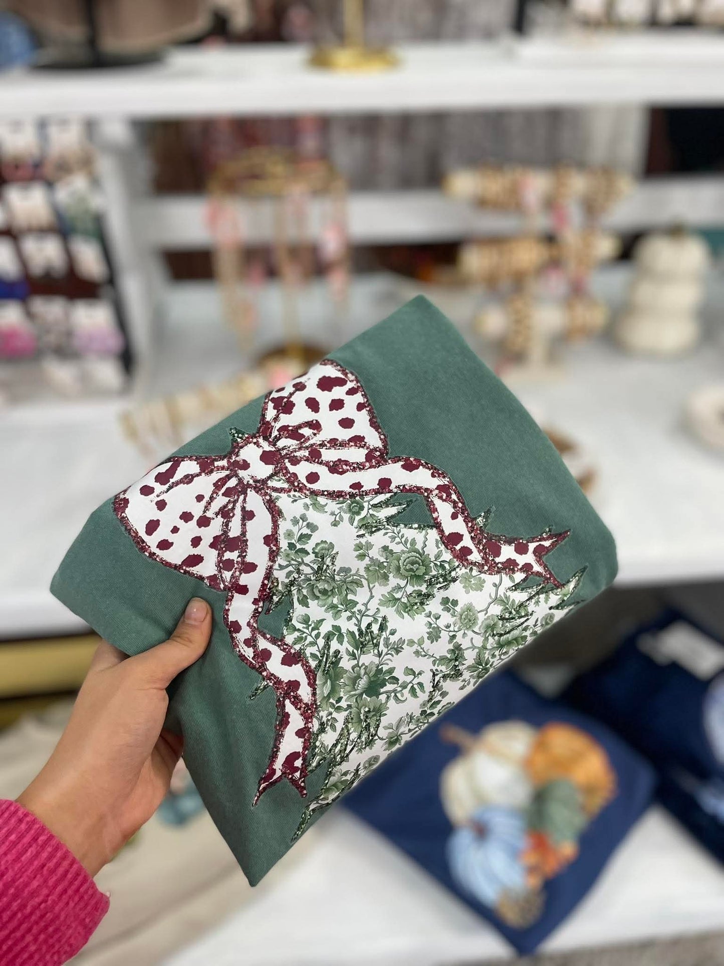 Green Toile Tree Tee