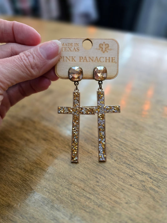 PP Golden Grace Cross Earrings