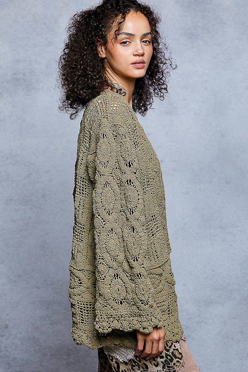 Meadow Mist Crochet Cardigan