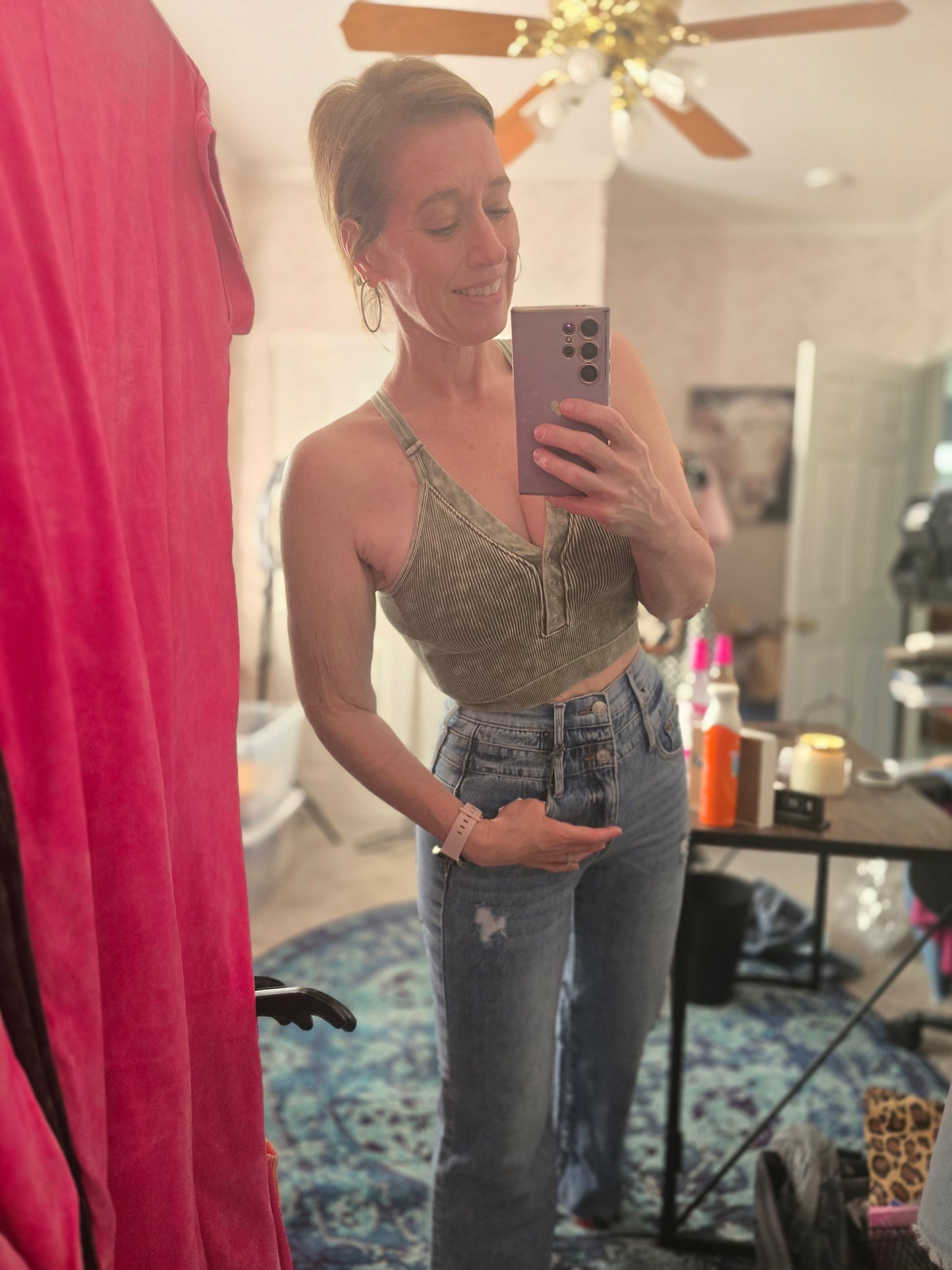 Snap V-Neck Halter Tank