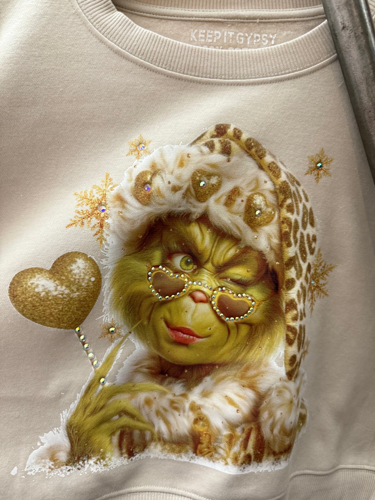 Grinchy Crystals Christmas Crewneck