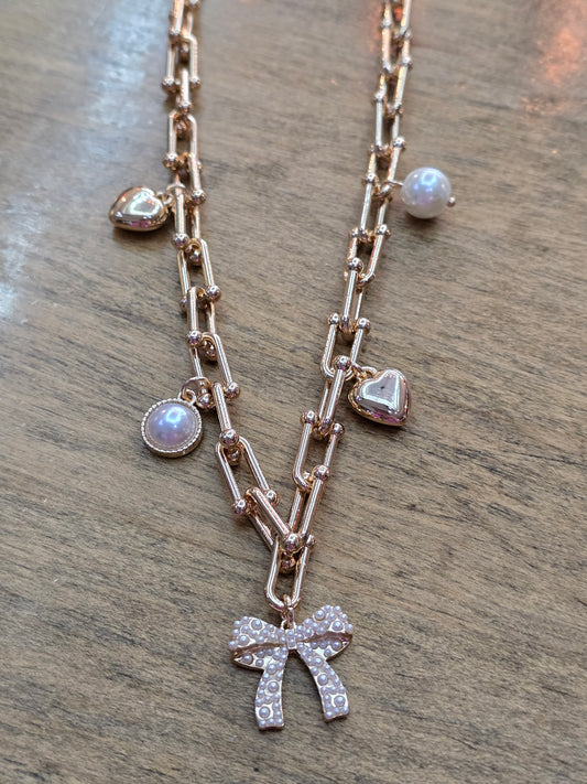 Gold Chain Charm Bracelet
