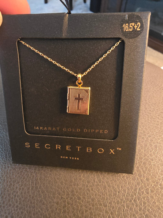 Secretbox Gold Bible Necklace