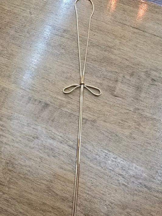 Golden Bow Tie Necklace