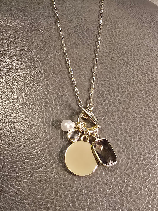 Golden Toggle Charm Necklace
