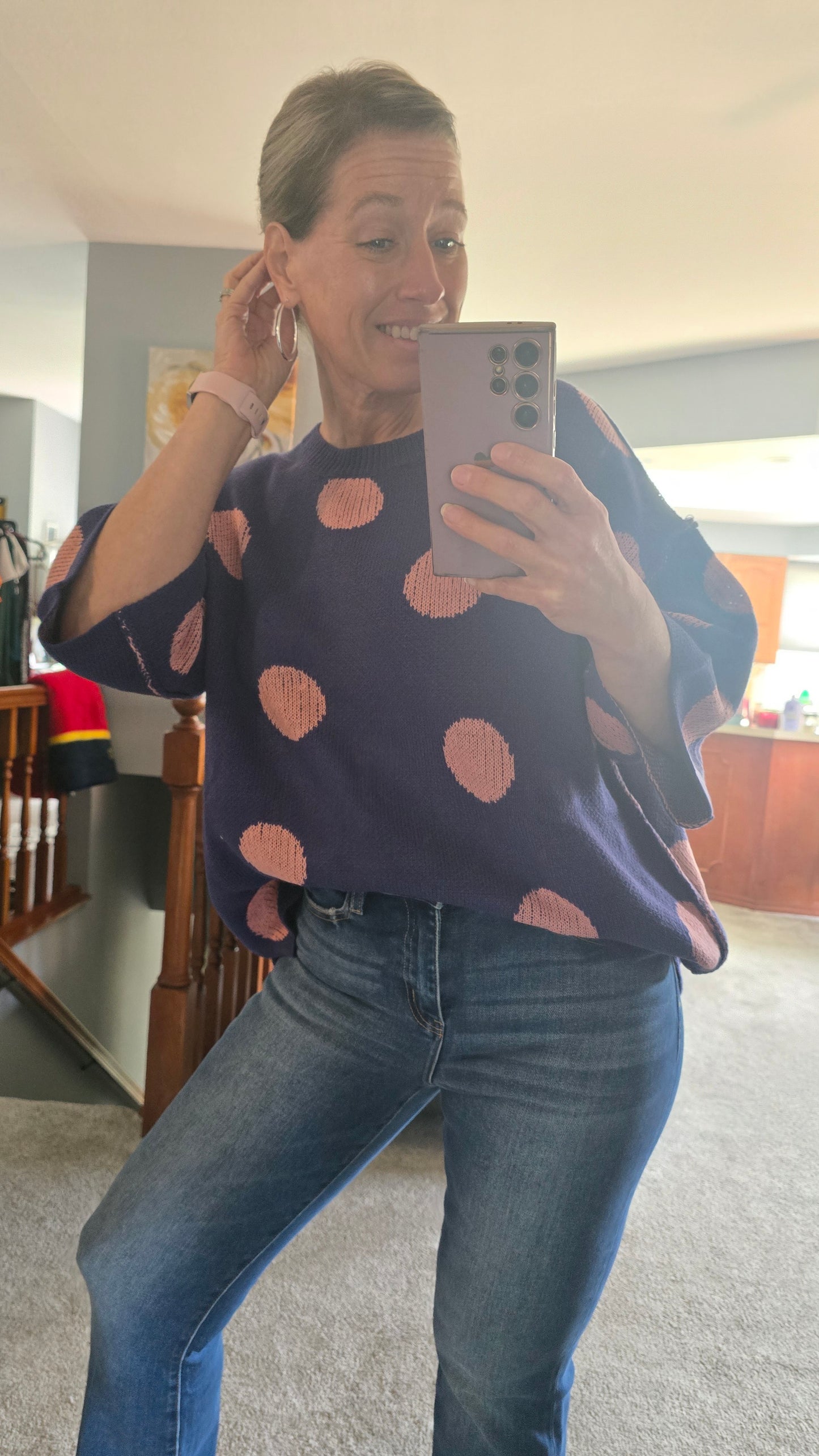 Polka Dot Knitted Sweater
