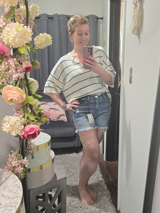 Spring Striped Sleeveless Sweater