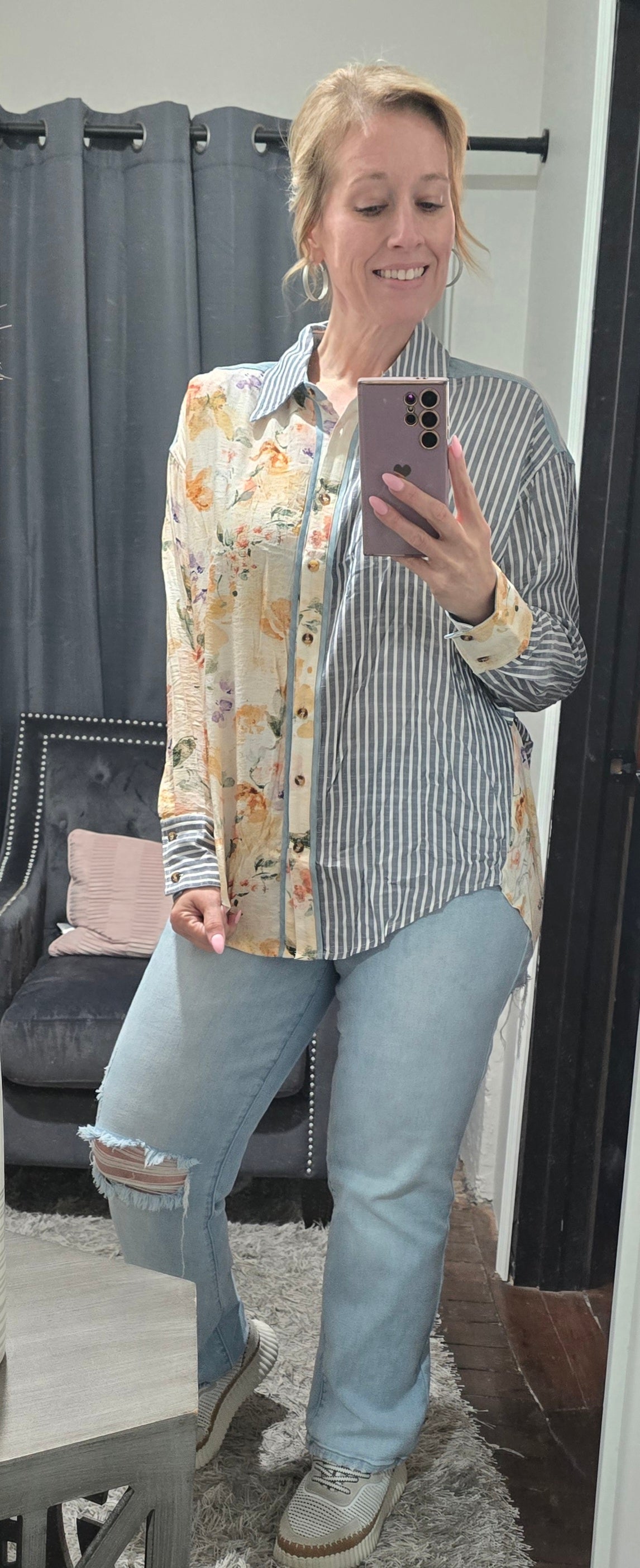 Mixed Emotions Button Down Top