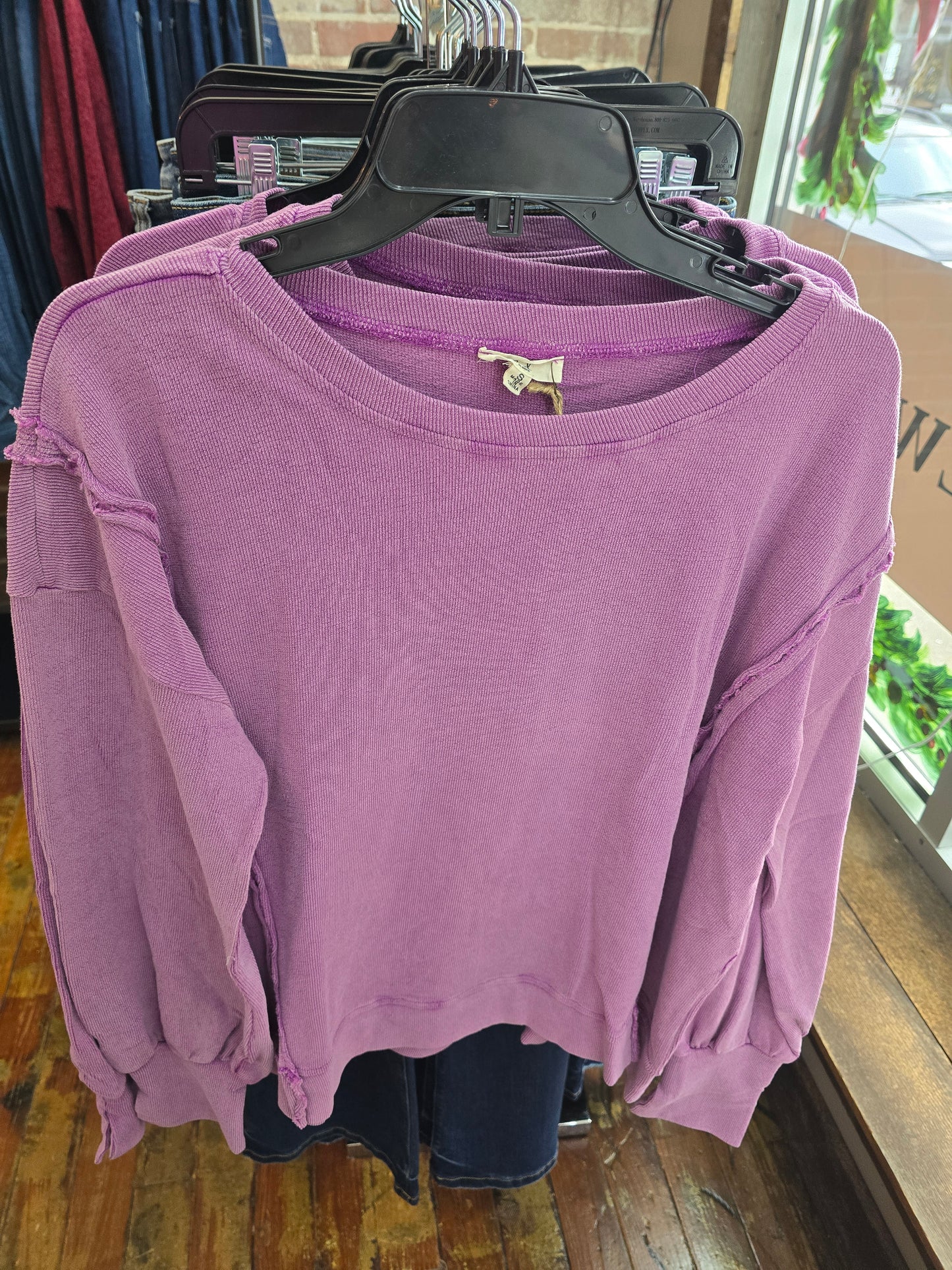 Rose Ribbed Knit Pullover