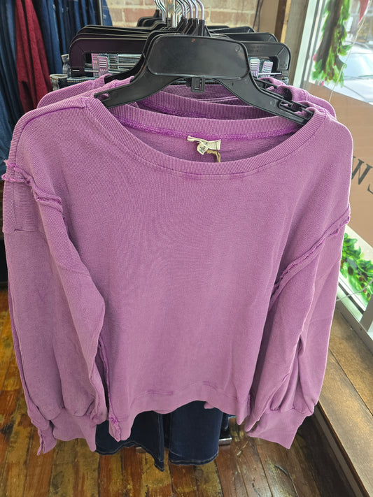 Rose Ribbed Knit Pullover