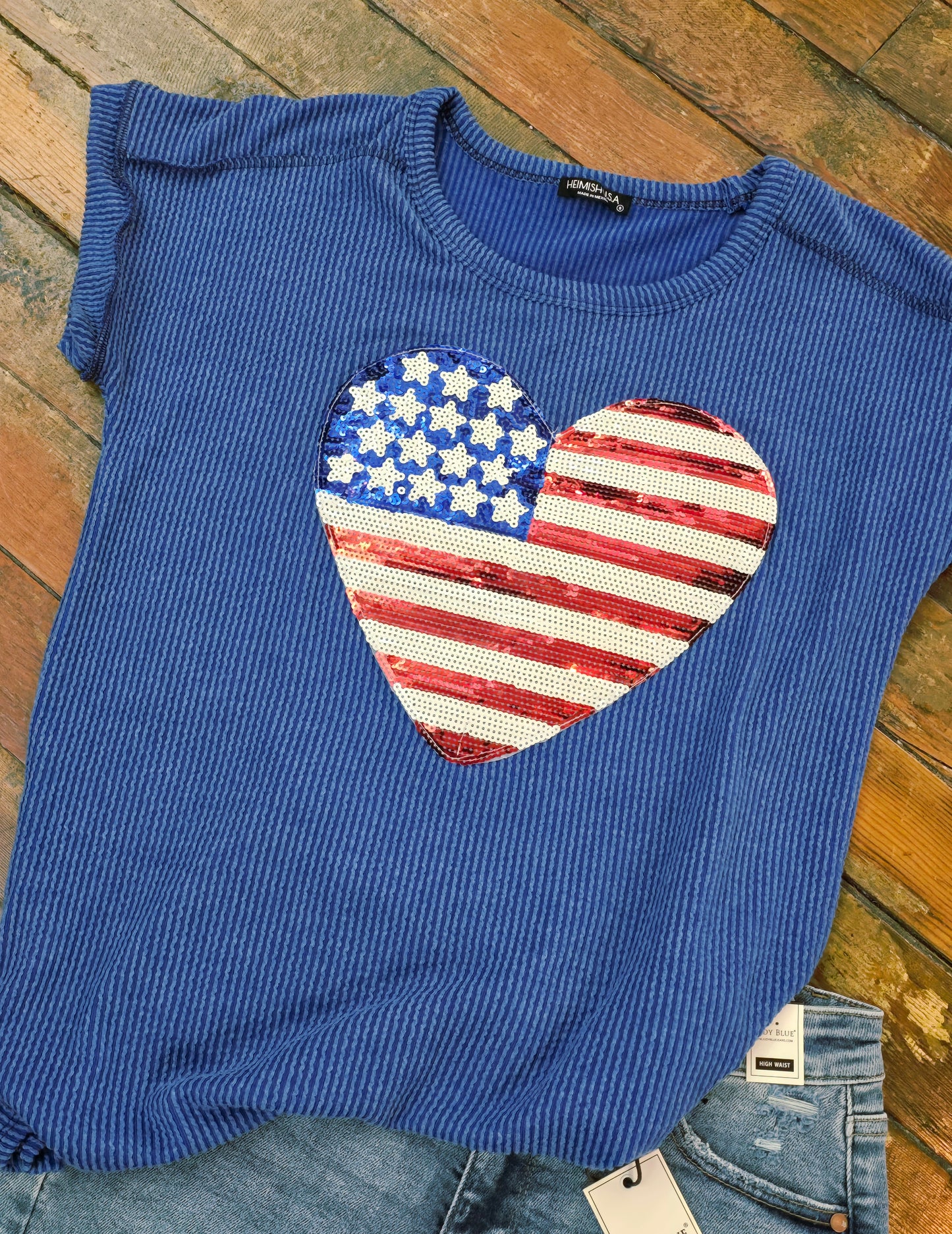 Riley USA Heart Top