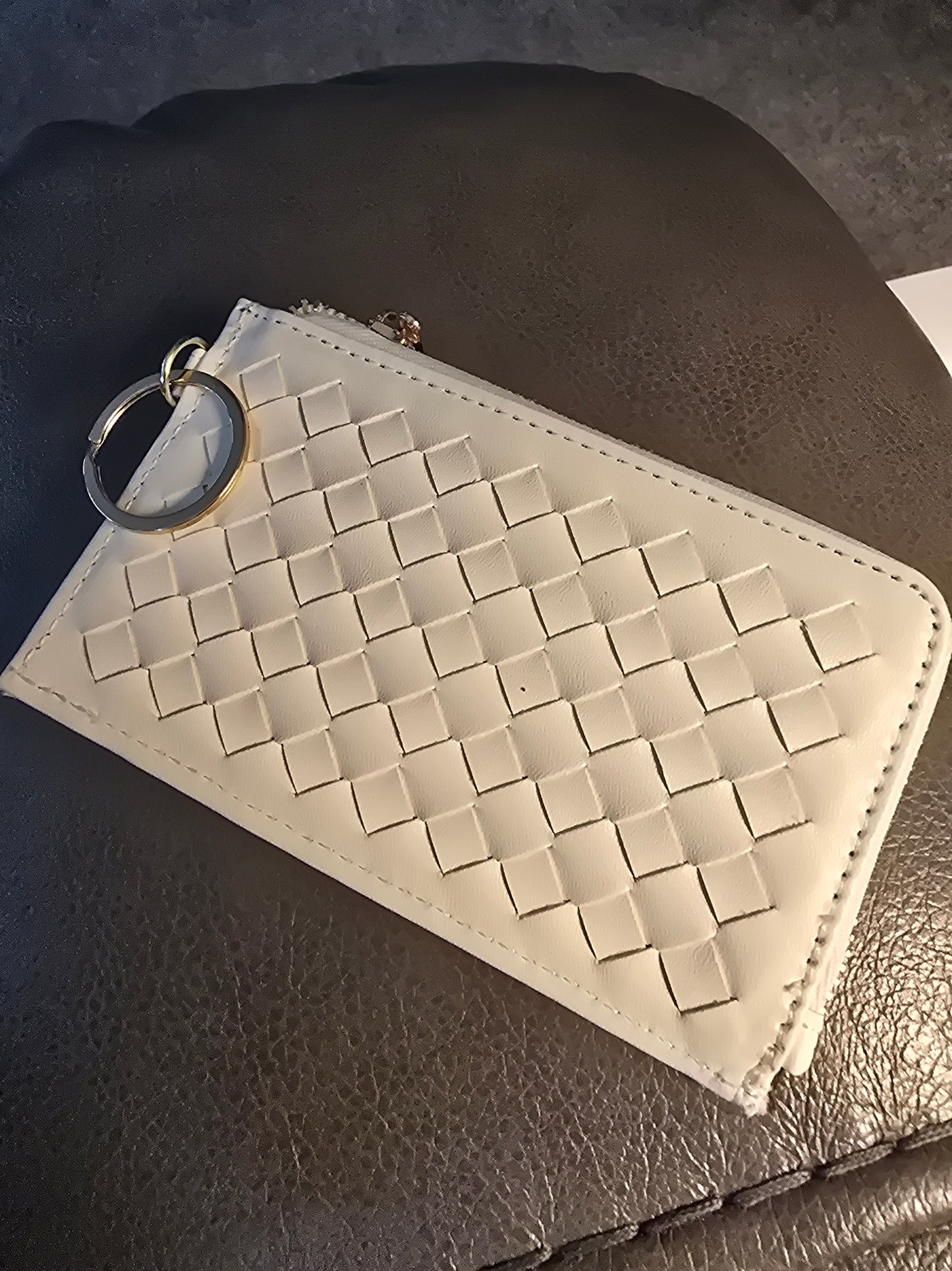 Woven Key Ring Wallet with Card Slots