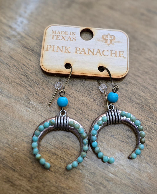 PP Turquoise Trail Crescent Earrings