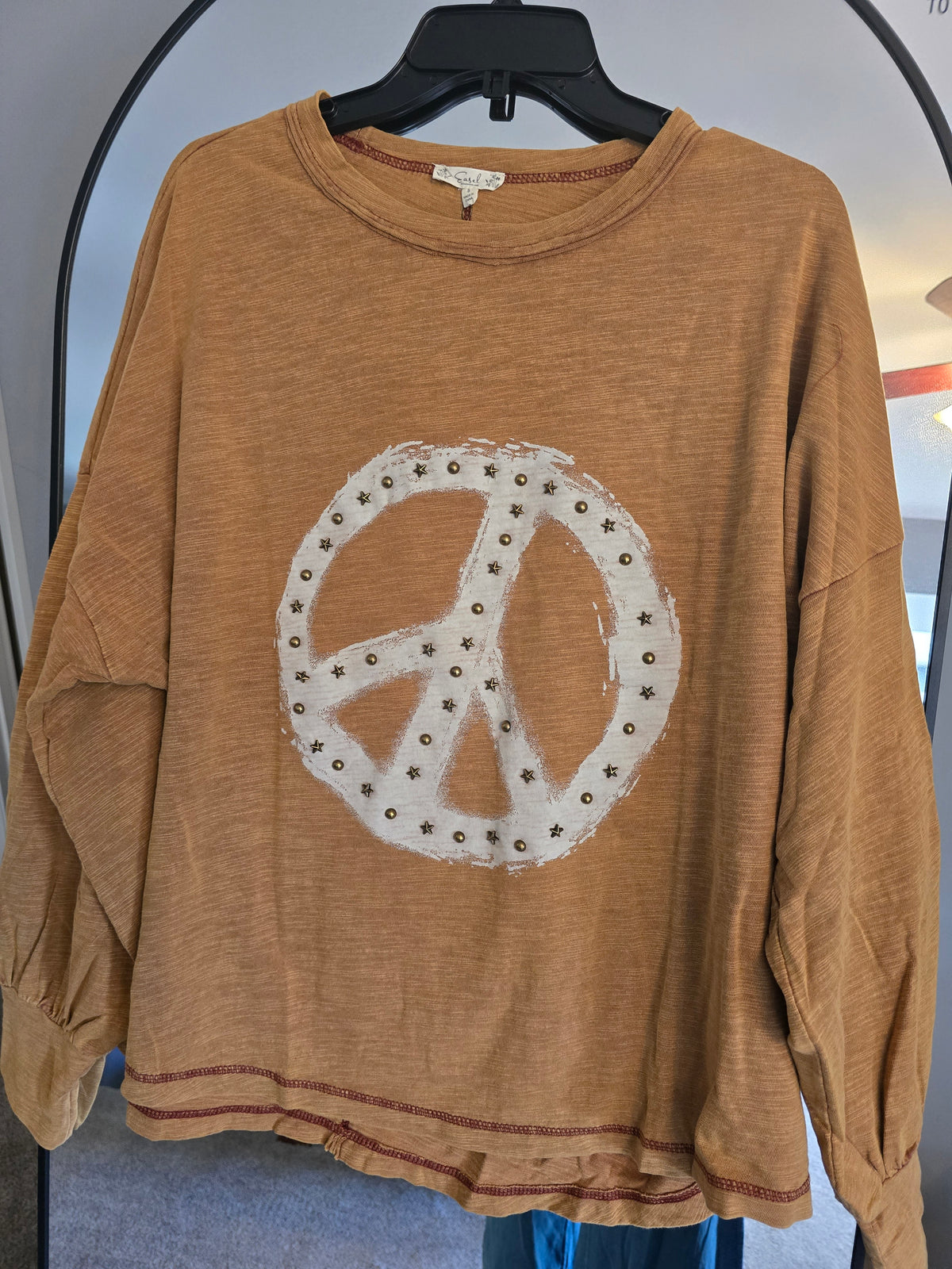 Free Spirit Studded Peace Top