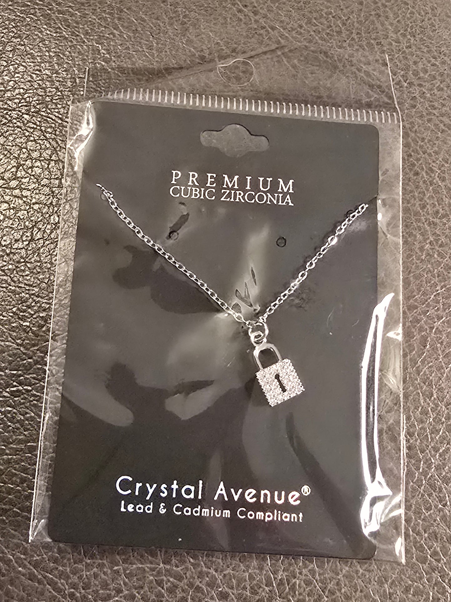 Silver Sparkles Lock Necklace