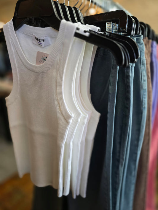 Ribbed Knit Sleeveless Top