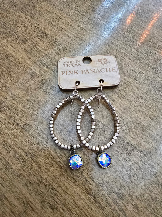PP Beaded Drop Earrings with Stone