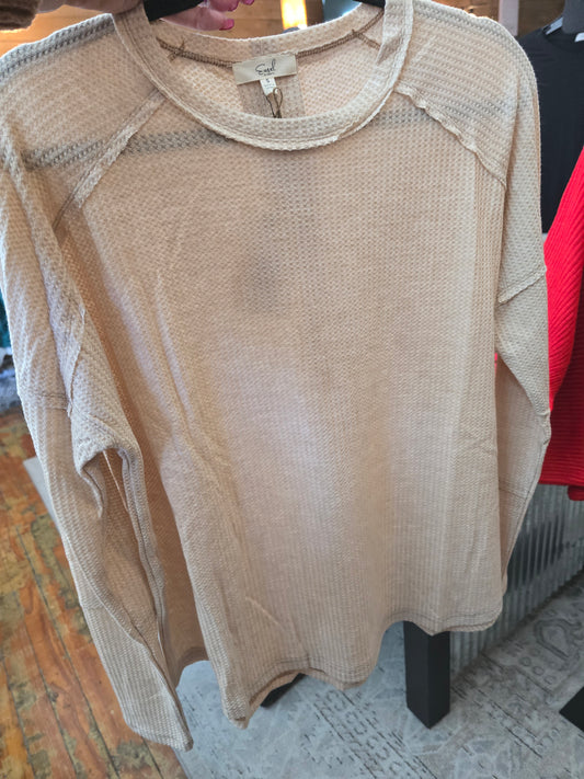 Gina LS Khaki Thermal Shirt