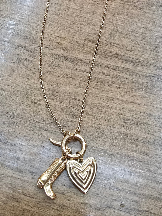 Cam Cowgirl Boot Charm Necklace